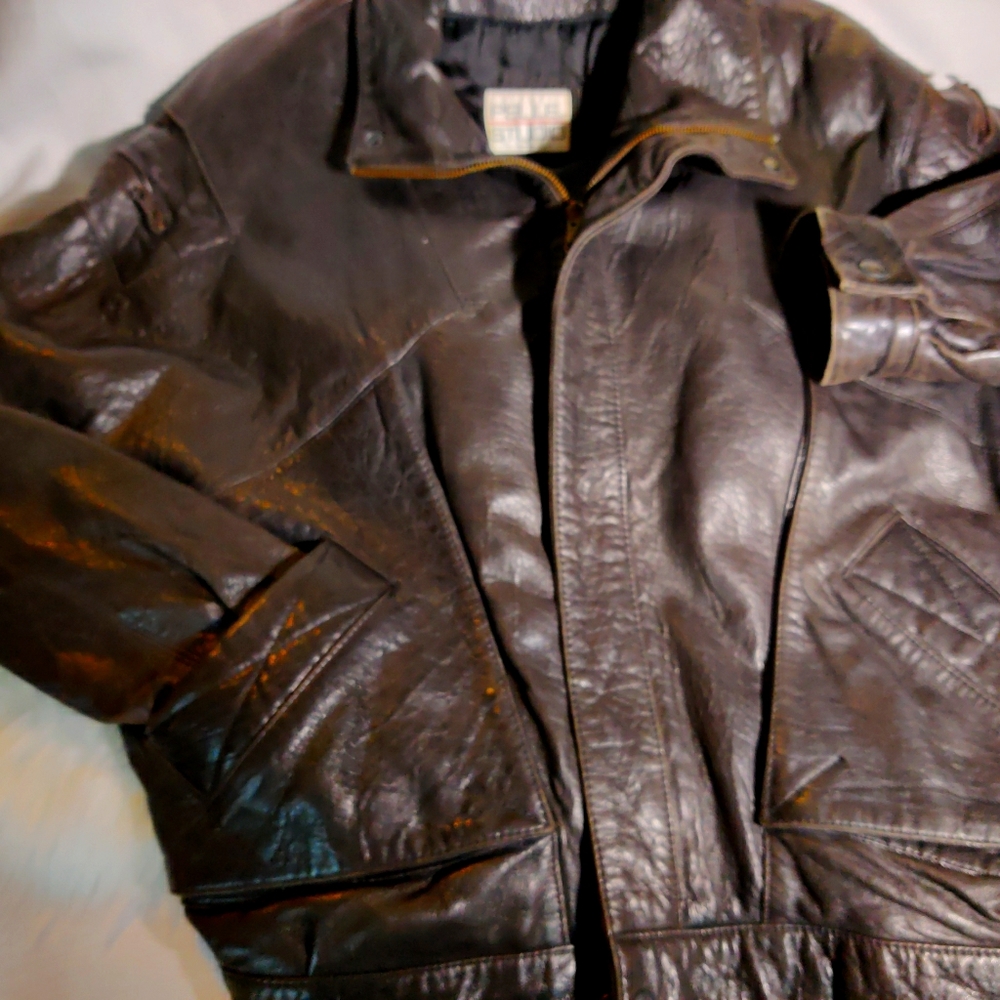 Genuine LEATHER PELLE STUDIO MEN'S JACKET BOMBER H